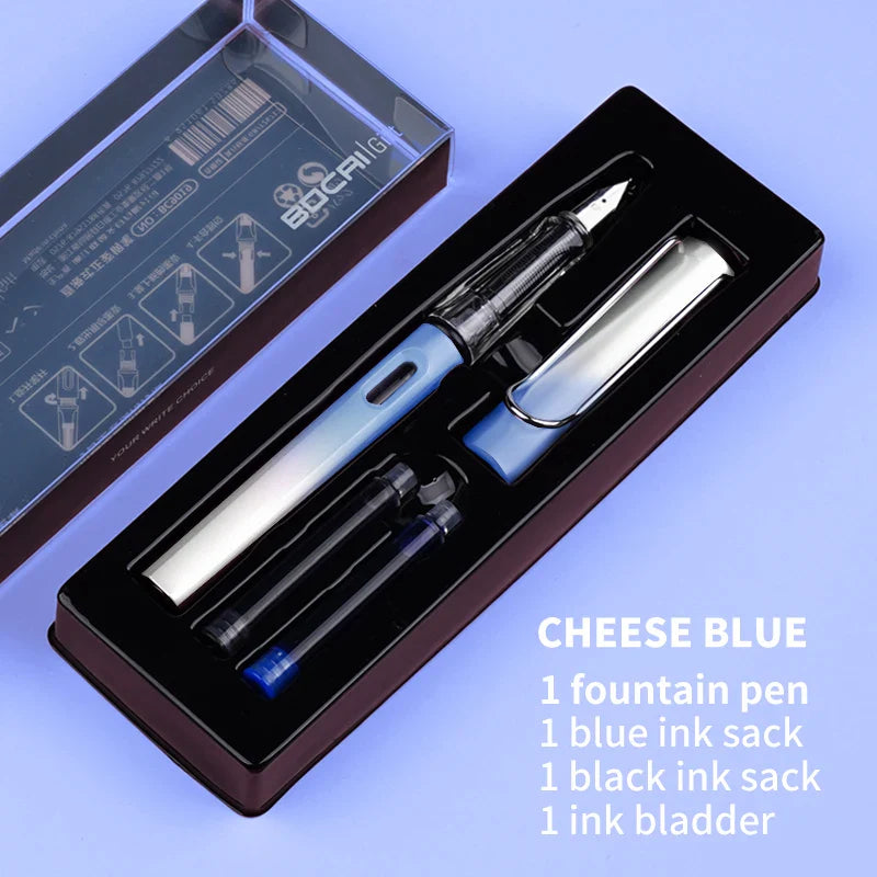 KTX-093779 Ergonomic Fountain Pen with EF Nib - Black and Blue, 16.1 cm Size