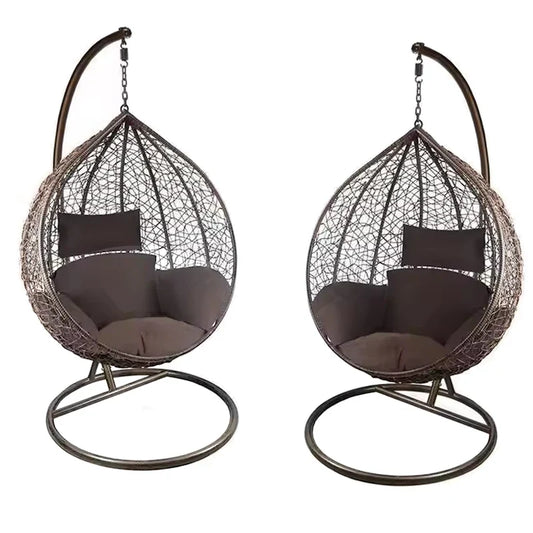 KTX-726163 Outdoor Rattan Egg Chair - Modern Hanging Patio Swing for Garden Relaxation