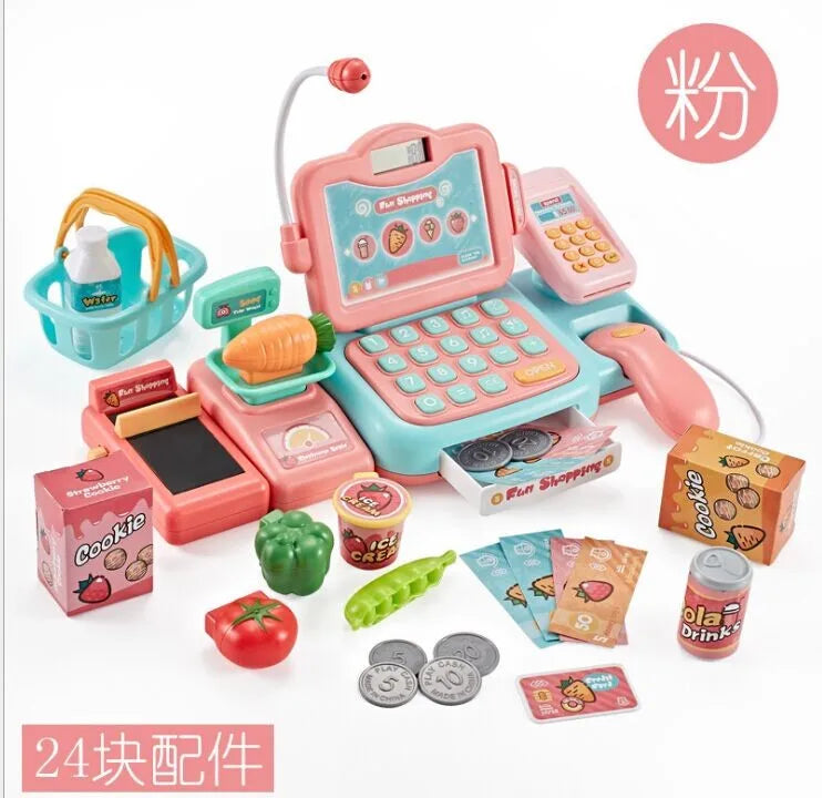 KTX-541715 Kids Cash Register Play Set with Scanner – Fun Supermarket Simulation Toy for Ages 2 to 13