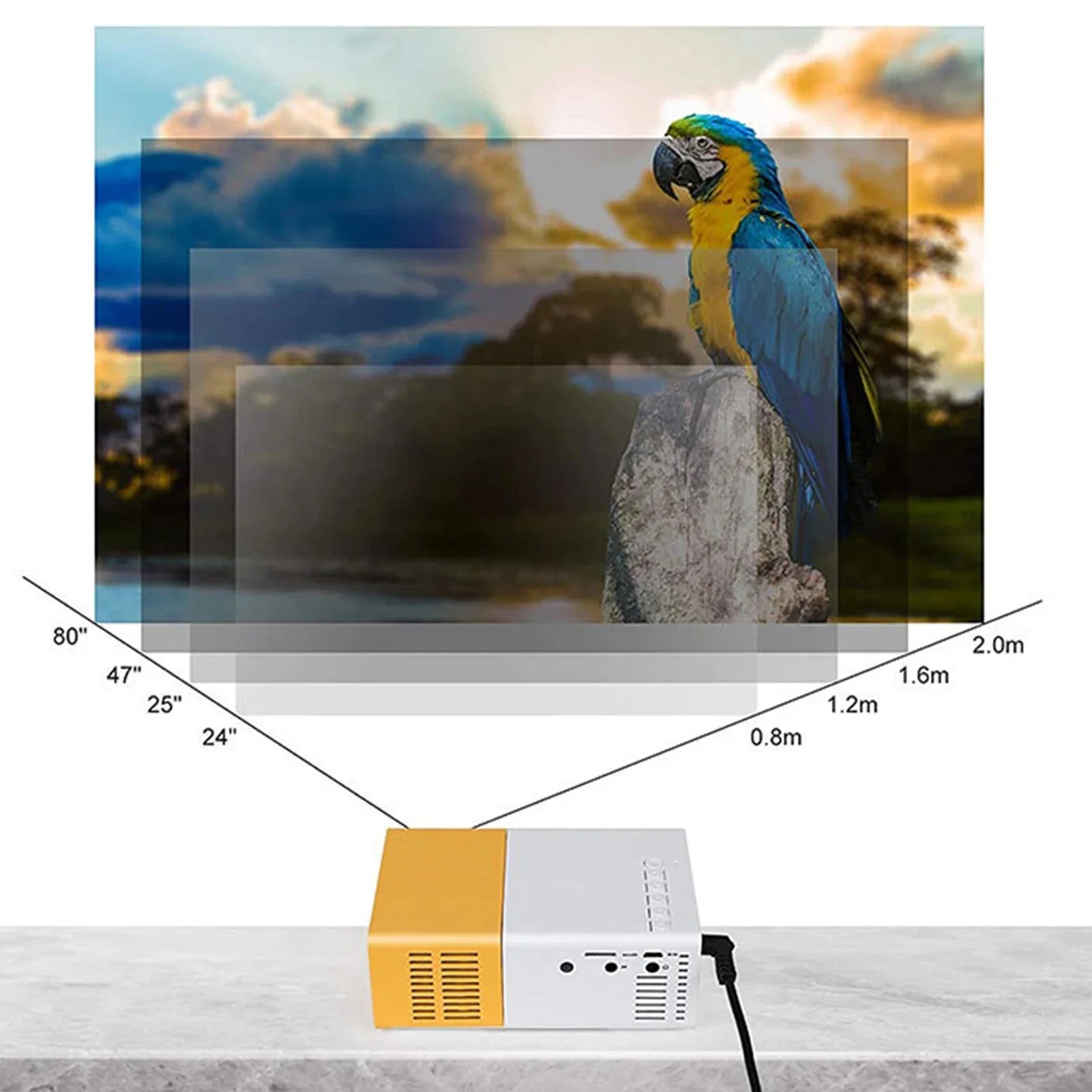 KTX-140435 Portable Mini Projector with 1080P Support and LED Technology for Home Entertainment