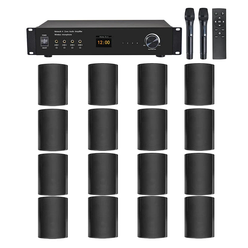 KTX-957331 4 Zone PA Matrix Audio Mixer Amplifier for Public Address Systems