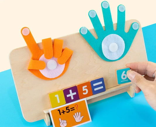 KTX-672403 Montessori Wooden Finger Counting Game for Early Learning Mathematics