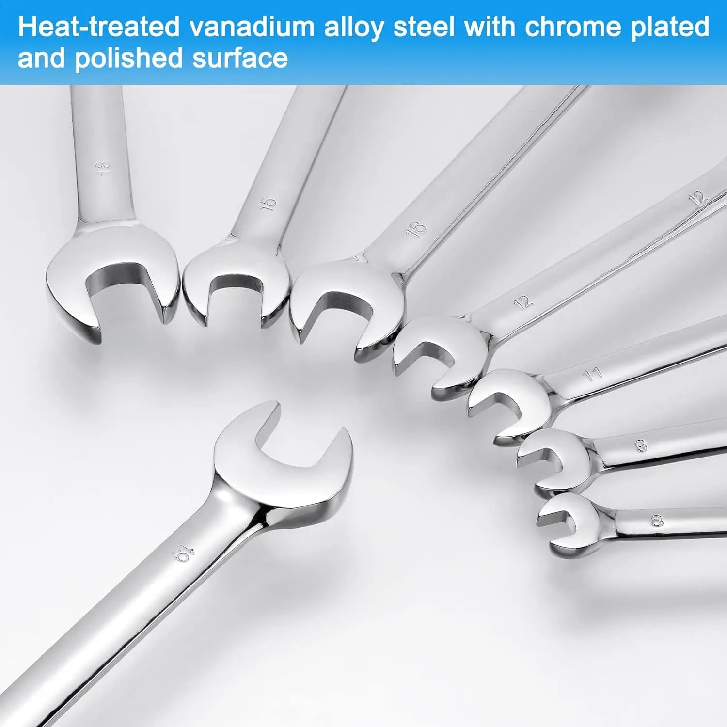 KTX-247315 CR-V Double Head Combination Wrench Set with Metric Torque Spanner and Ratchet Wrench
