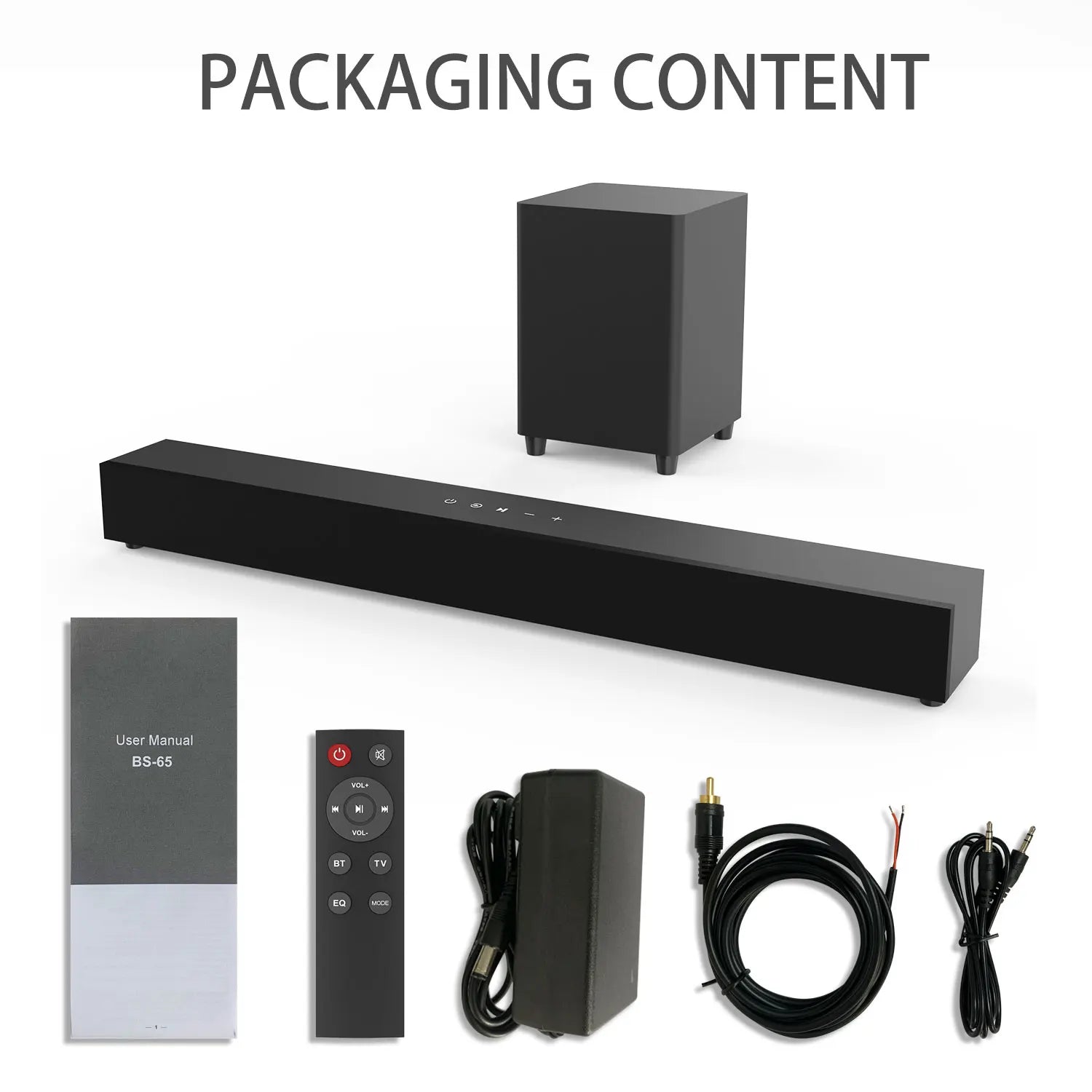 KTX-254035 Home Theatre 2.1CH Soundbar System with Wireless Subwoofer, 60W Output, HDMI/Optical/AUX Connectivity, Remote Control Included