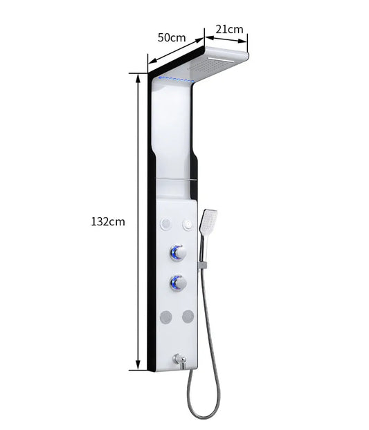 KTX-605459 Stainless Steel Wall Shower Panel with Waterfall Feature, Cold & Hot Water Control, Model YL5503