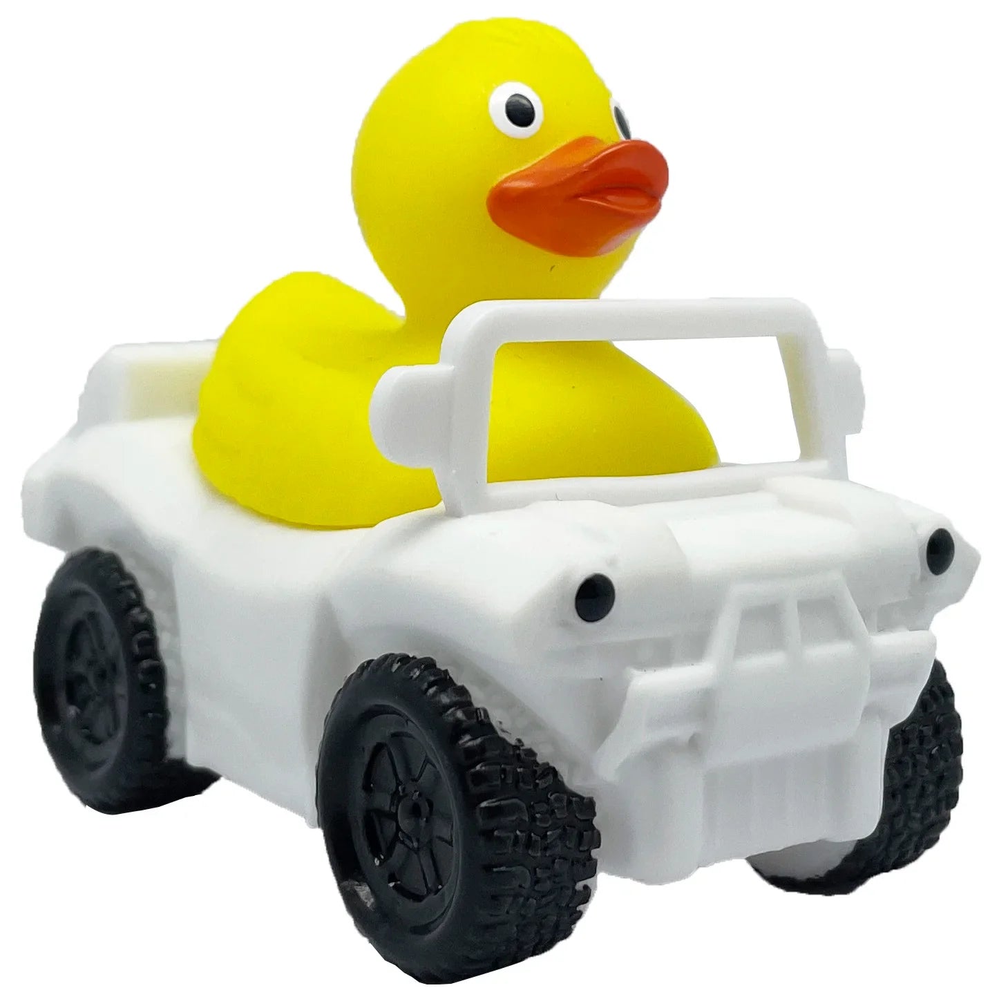 KTX-222867 Floating Yellow PVC Duck with Squeaker - Fun Bath Toy for Babies