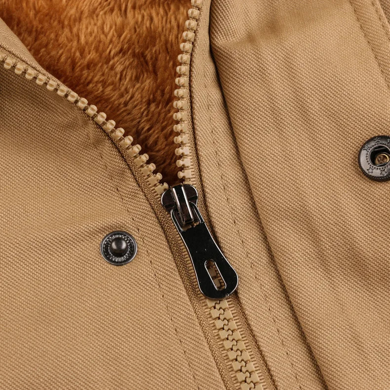KTX-095187 Mens Winter Iacket Coat Quilted Jacket With Turtleneck Slim Fit and Warm Insulation Plush Standing Collar Men's Coats