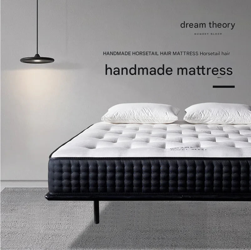 KTX-196115 Luxury Black Ponytail Mattress Set – Hard Foam & Pocket Spring Mattress for Single Bed Sleeping