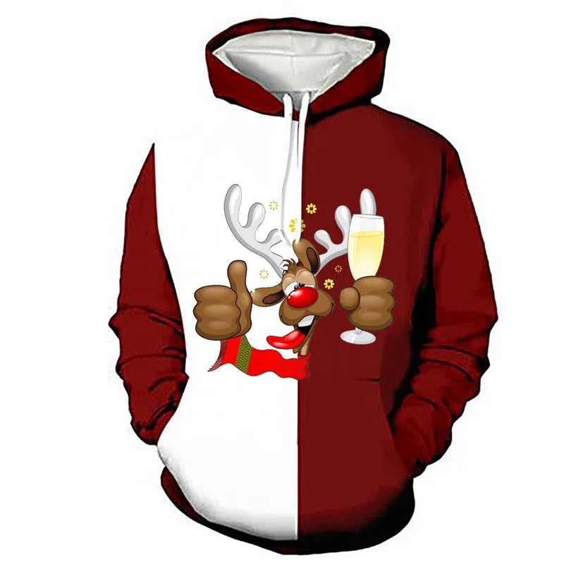 KTX-751699 Men's Christmas Sweatshirt Christmas New Christmas Deer Mens Crew Neck Digital Printing Couple Dress Pullover Sweater