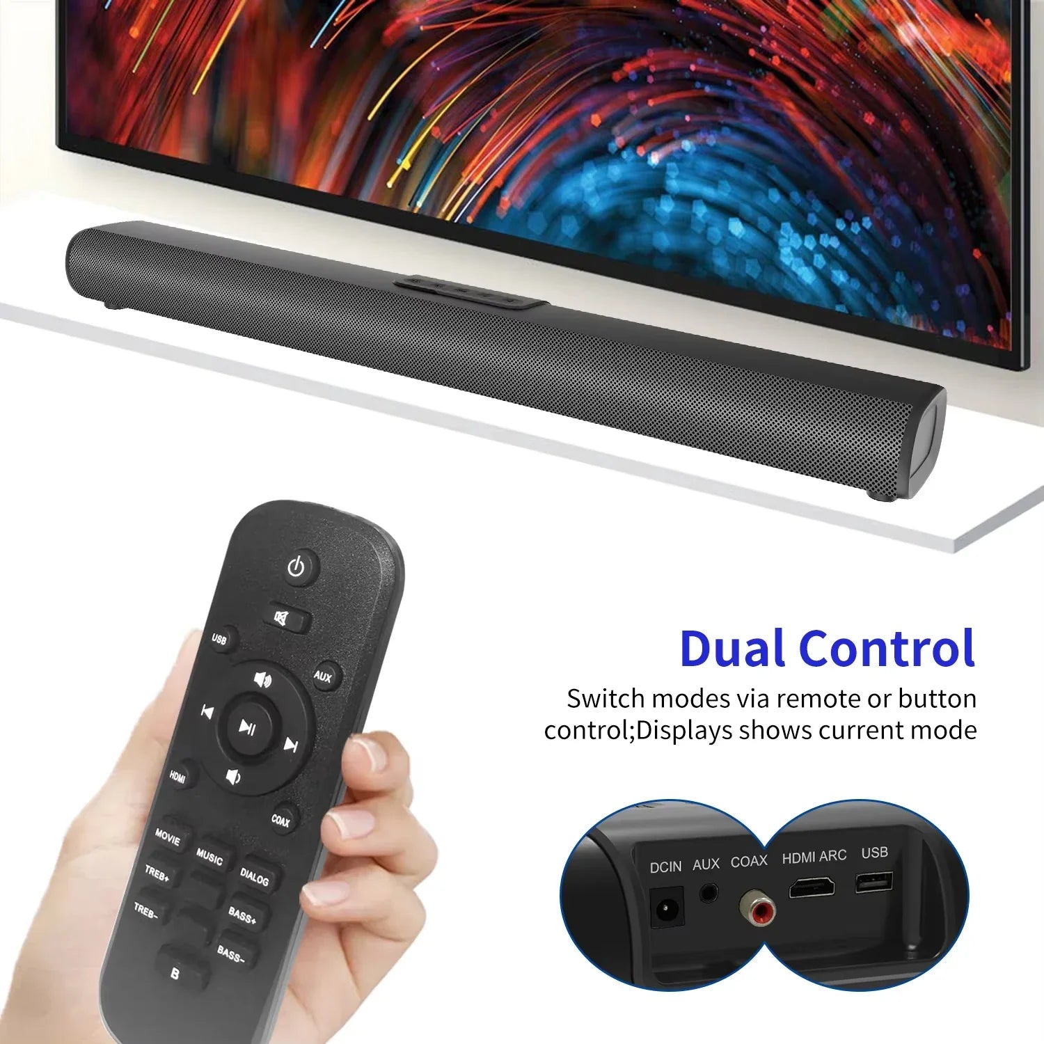 KTX-155731 50W Compact Wireless Bluetooth Sound Bar with Subwoofer for Home Theatre System