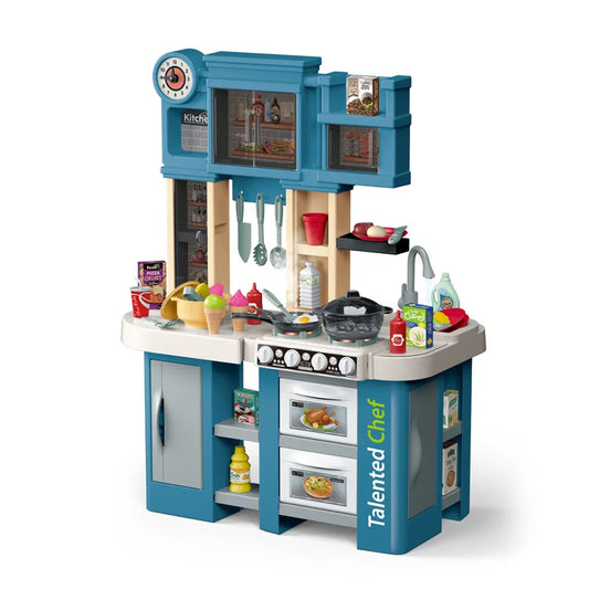 KTX-573331 Eco-Friendly Kids Walk-In Kitchen Toy Set with Working Faucet for Pretend Play, Ages 2 to 7