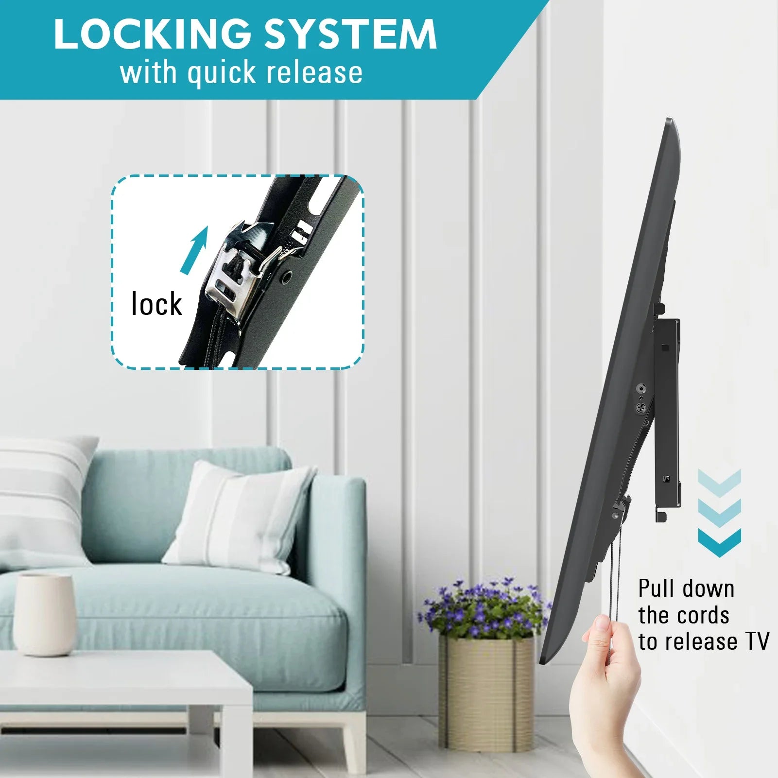KTX-928019 Tilting TV Wall Mount Bracket for VESA 600x400 with UL Safety Certification