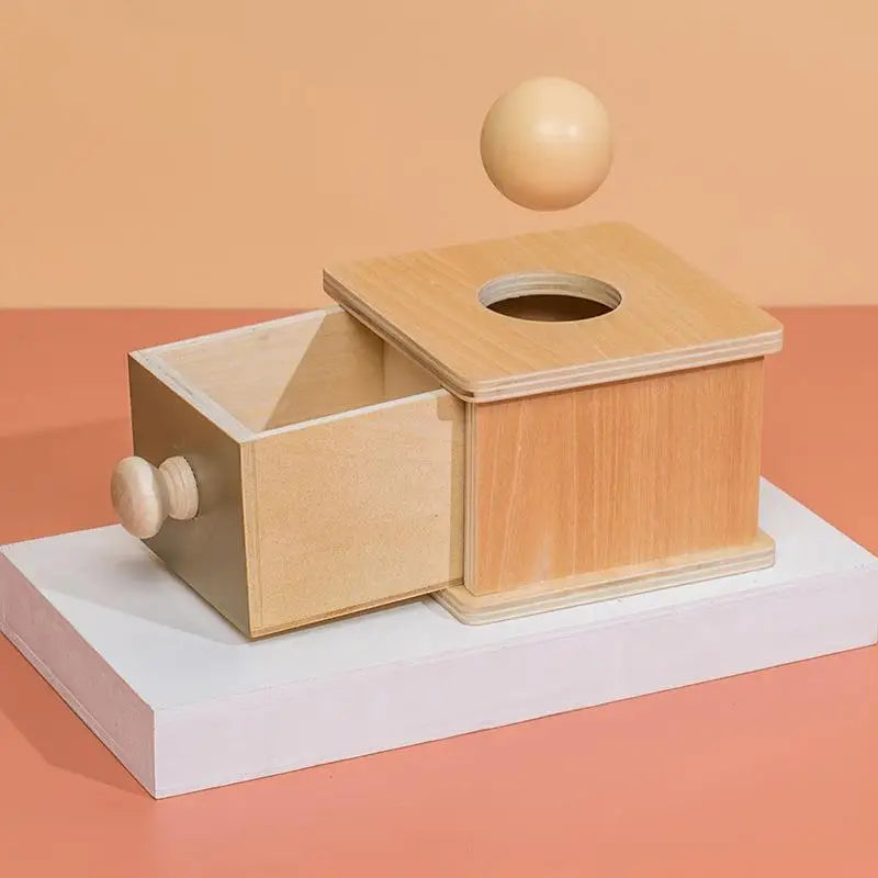 KTX-443027 Montessori Wooden Coin Box Drawer Game for Early Learning and Development