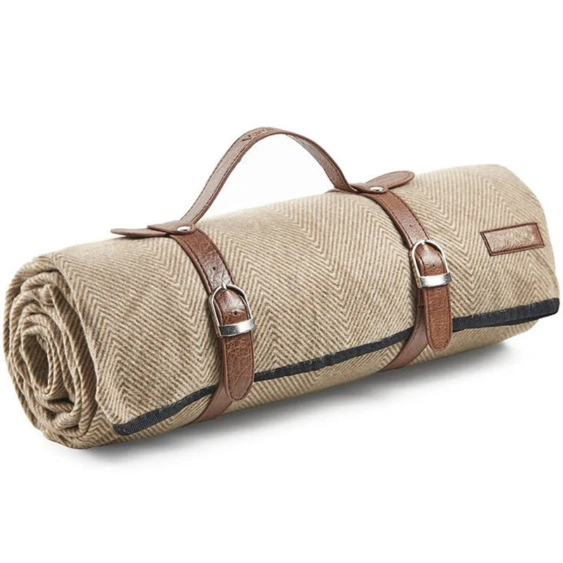 KTX-414931 Foldable Waterproof Travel Picnic Blanket Mat - Custom Linen Canvas Design