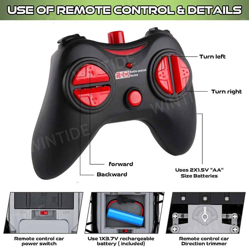 KTX-558675 High-Speed 4WD RC Drift Truck with Colorful PVC Shell - Remote Control Racing Electric Car for All Ages