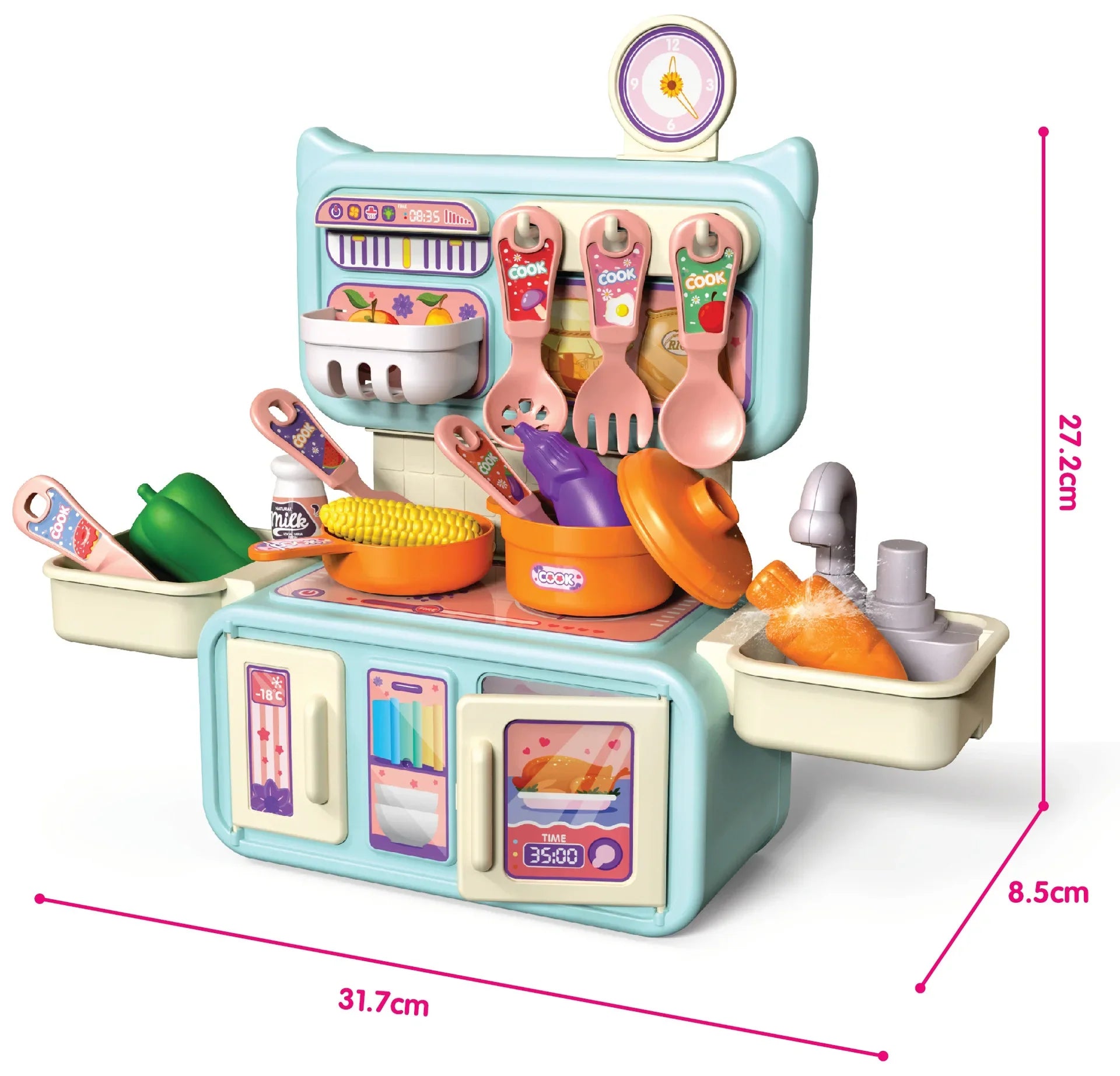 KTX-798035 Luxury Pretend Play Cooking Table with Spraying Mist - Educational Kids' Toy for Memory and Motor Skills Development