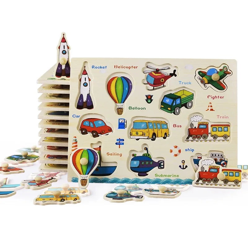 KTX-071379 Colorful Educational Wooden Jigsaw 3D Puzzle for Children, 30x23 cm, Suitable for Ages 3+