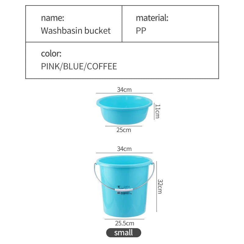 KTX-857939 Round PP Plastic Bucket with Lid for Bathroom and Washroom Use