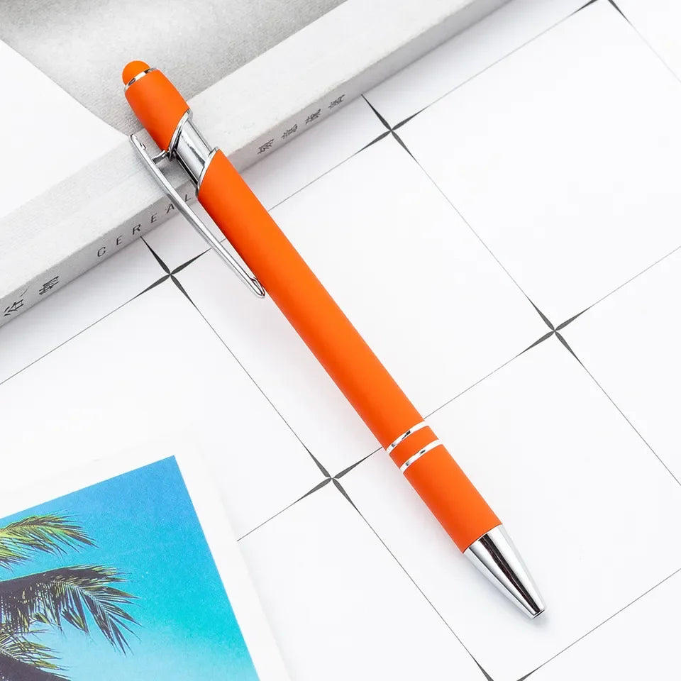 KTX-585299 Multifunctional Metal Ball Stylus Soft Touch Screen Pen 2 in 1 with Custom Logo Options