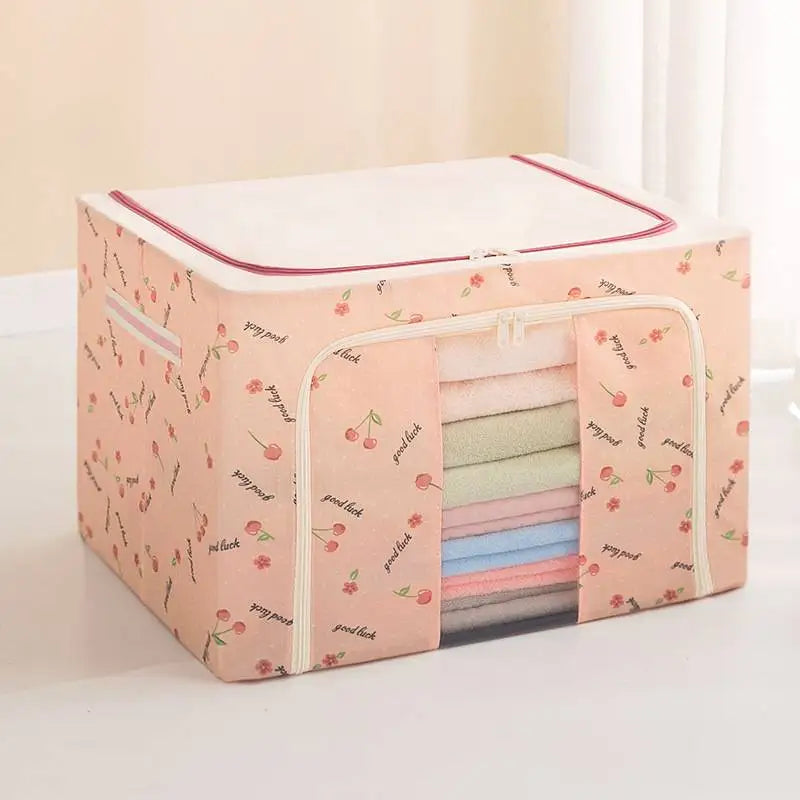 KTX-679763 Waterproof Oxford Steel Storage Box for Seasonal Clothing and Toy Storage