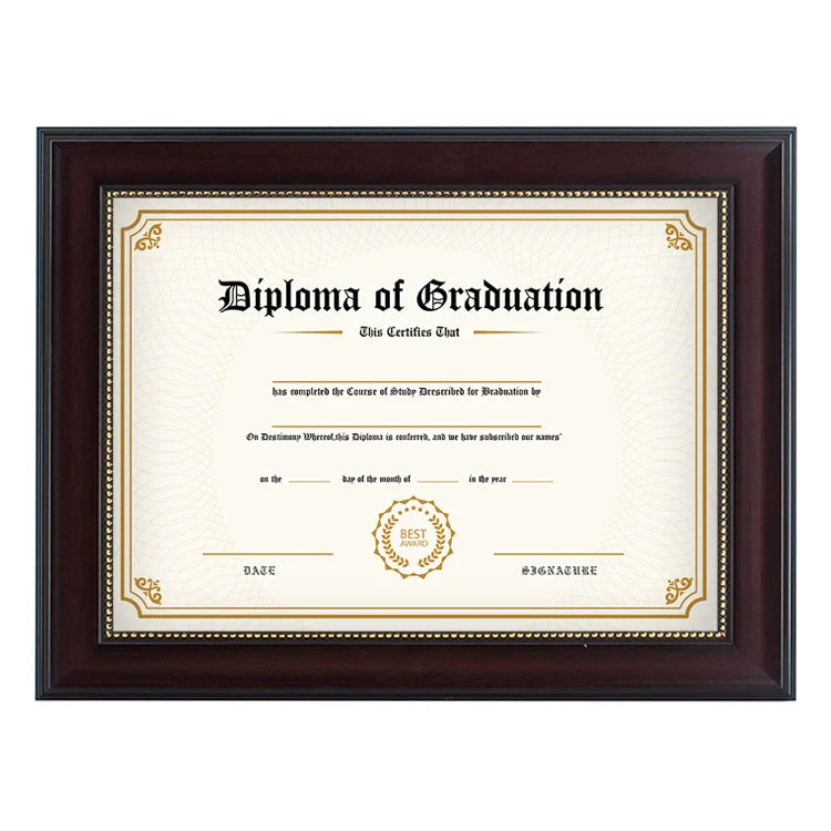 KTX-489043 A4 Graduation Certificate and Diploma Frame with Plastic and Metal Design