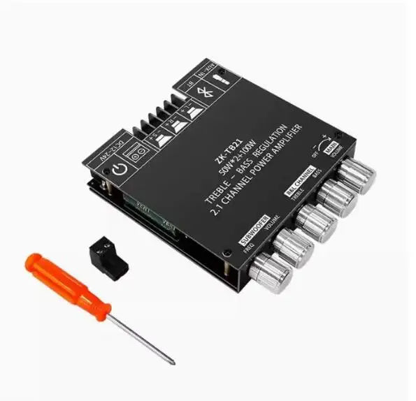KTX-713939 ZK-TB21 2.1 Channel Power Amplifier with NE5532 and TPA3116D2 Technology, Supports 2x50W + 100W Subwoofer, DC 12-24V