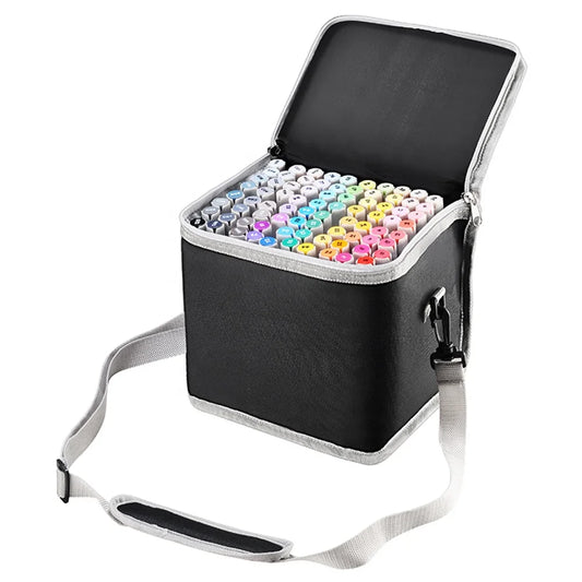 KTX-437267 128-Colour Alcohol-Based Art Marker Set with Dual Tip Pens for Creative Projects