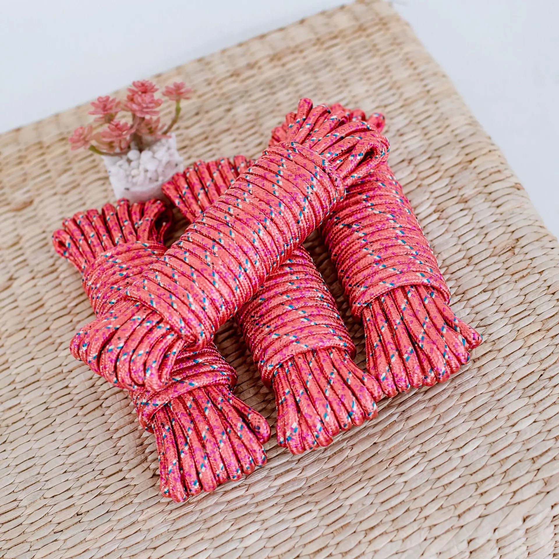 KTX-731923 6mm Durable Lightweight Braided Rope for Outdoor Camping - Eco-Friendly Polyester, Various Colours Available