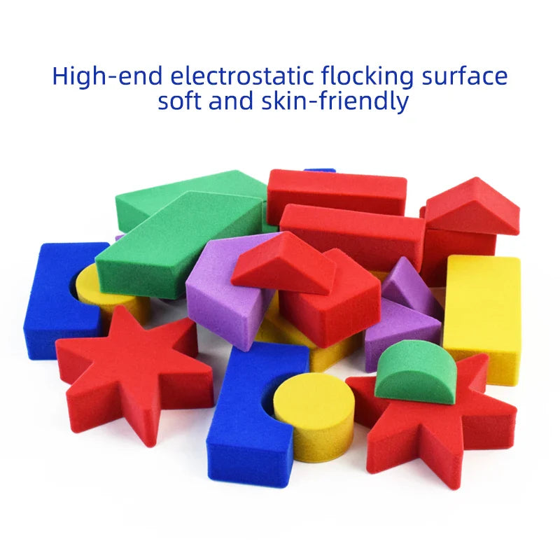 KTX-144659 Colorful Natural Latex Building Block Set - 25 Pcs Castle DIY Educational Toy for Kids