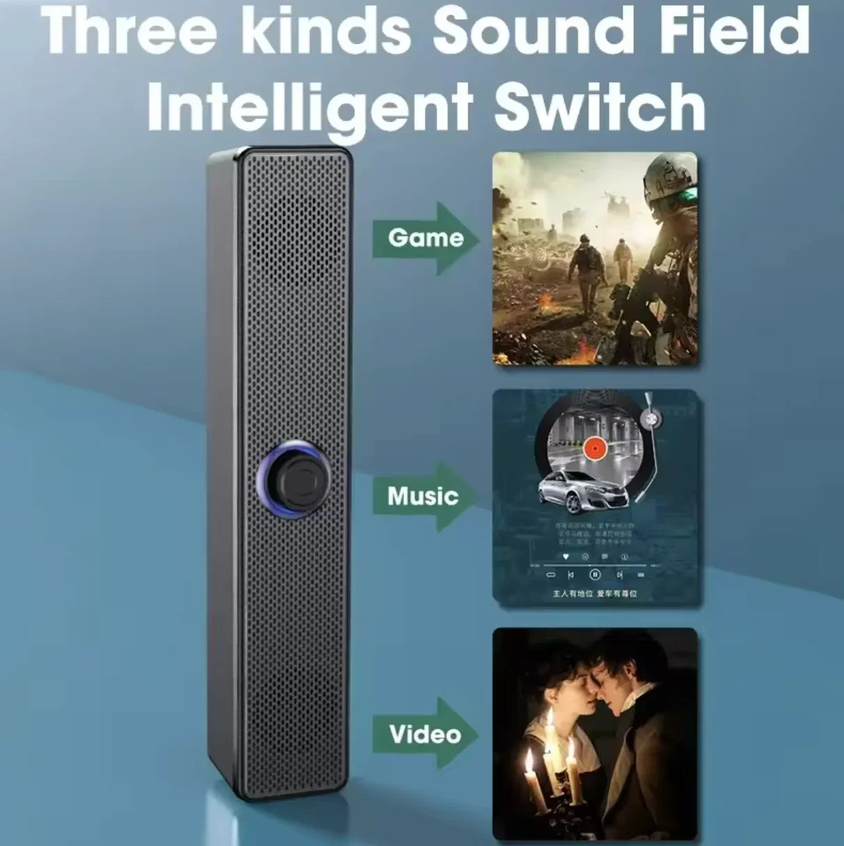 KTX-845011 4D Surround Sound Soundbar with Bluetooth and AUX Connectivity for TVs and Computers - Model 3511