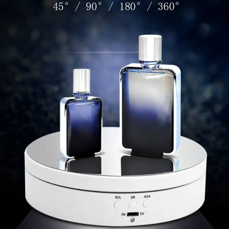 KTX-644947 Electric Rotating Display Stand with 3 Speeds for Jewelry and Photography, USB Rechargeable