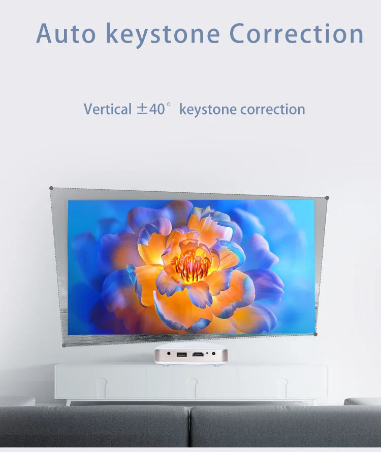 KTX-777683 Portable 4K Home Theater Projector with Smart DLP, 5400mAh Battery, and Dual Wifi Connectivity for Travel