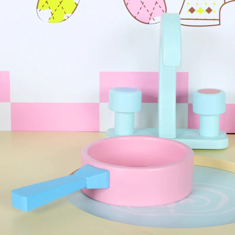 KTX-062483 Wooden Pretend Play Kitchen Set for Kids - Educational Toy for Creative Imaginative Play