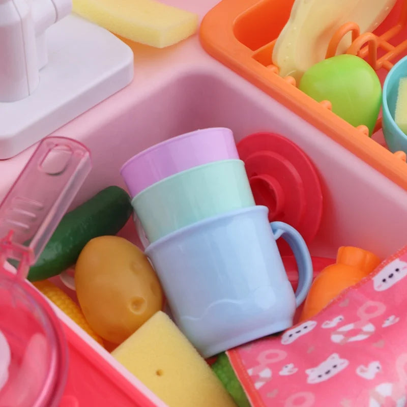 KTX-949587 Electric Toy Kitchen Play Set for Kids Age 2-7, Battery Operated Tableware Toys