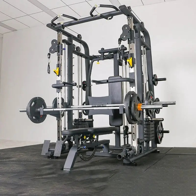 KTX-878803 Multi-Functional Smith Machine Power Rack with Dual Weight Stack for Home and Commercial Gym Use