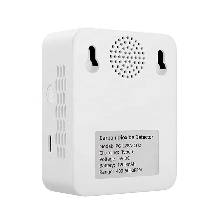 KTX-700627 Air Quality Tester CO2 Detector with Type-C Rechargeable Data Logger, Infrared Technology, LCD Display