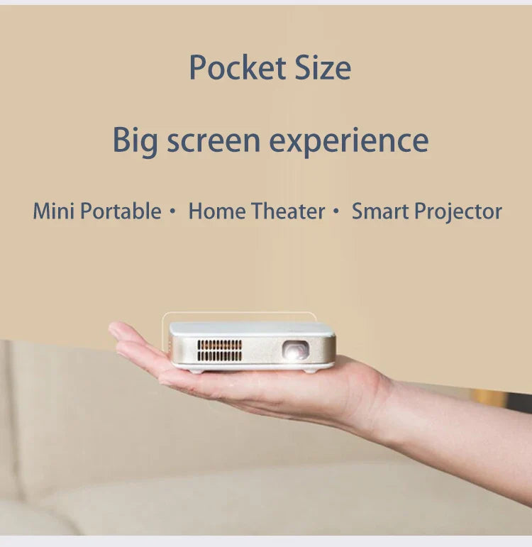 KTX-777683 Portable 4K Home Theater Projector with Smart DLP, 5400mAh Battery, and Dual Wifi Connectivity for Travel