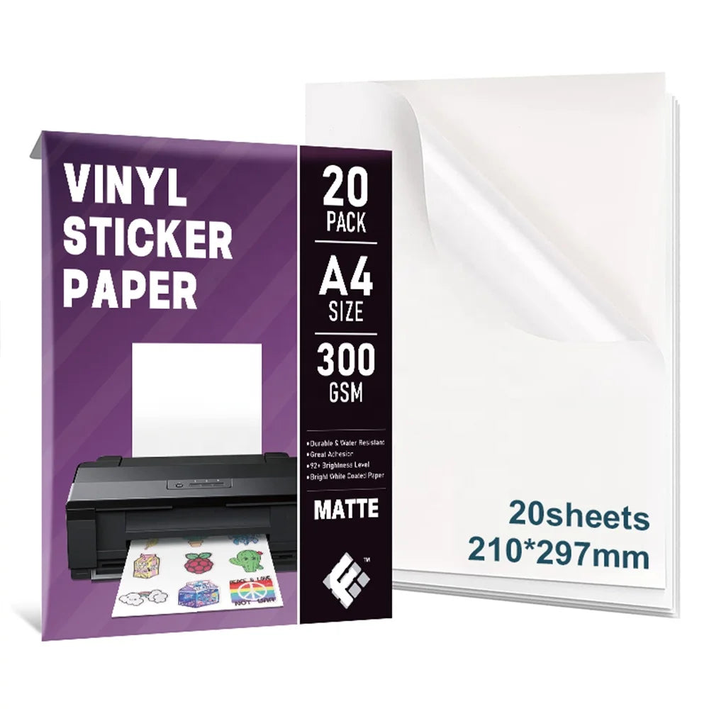 KTX-396755 Custom Printable Matte A4 and Glossy A3 Waterproof Inkjet Vinyl Sticker Paper