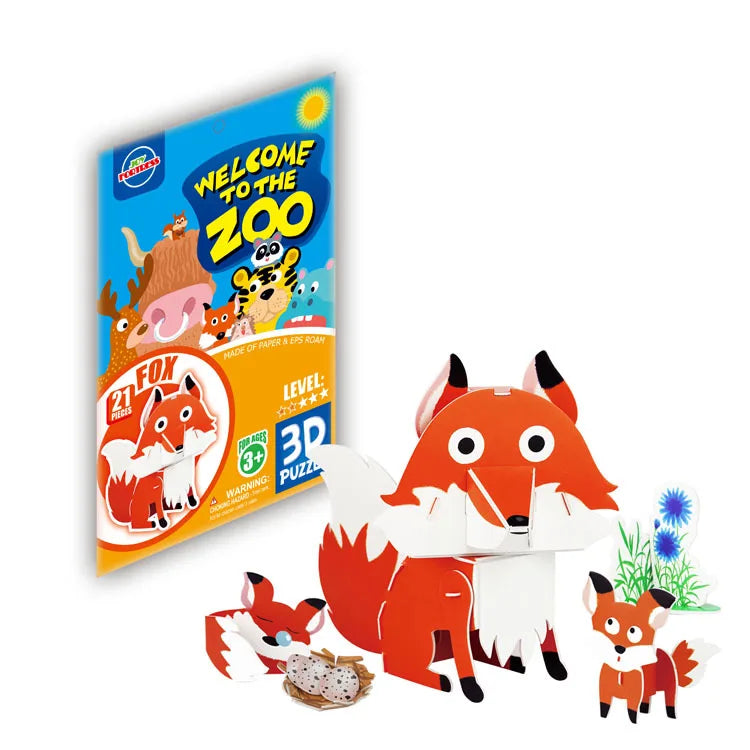 KTX-884819 3D Cardboard Animal Model Puzzle - DIY Educational Early Learning Toy for Creative Play