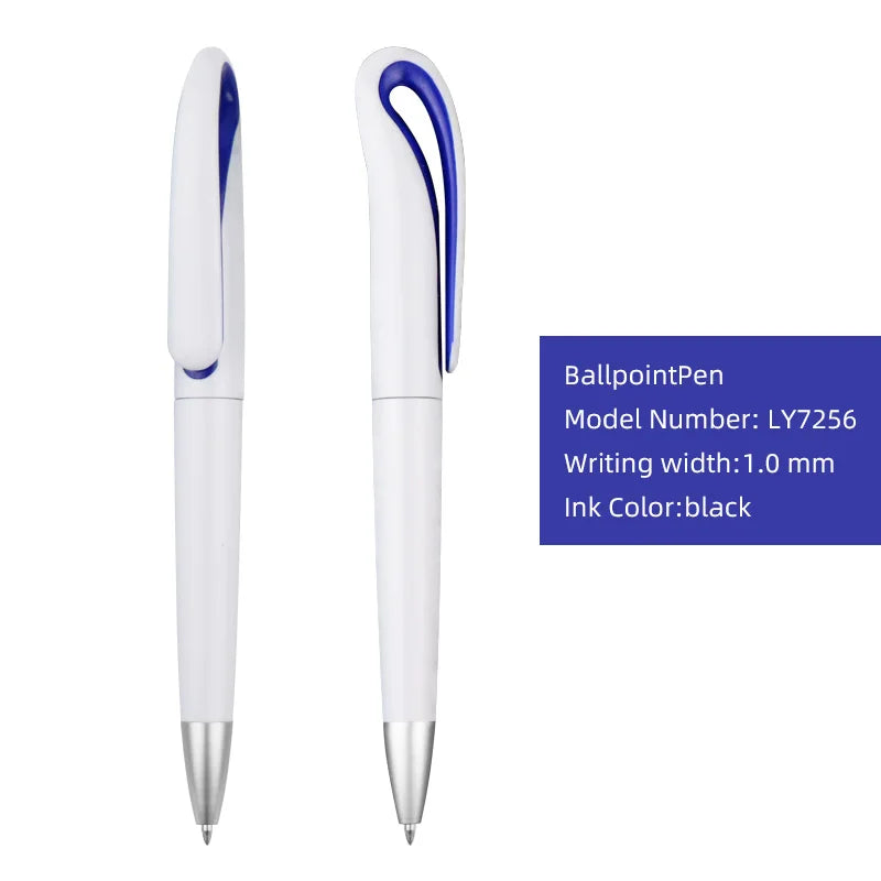 KTX-110739 Custom Plastic Ballpoint Pen with Logo, Twist Action, 1.0mm Black Ink, Lightweight Design