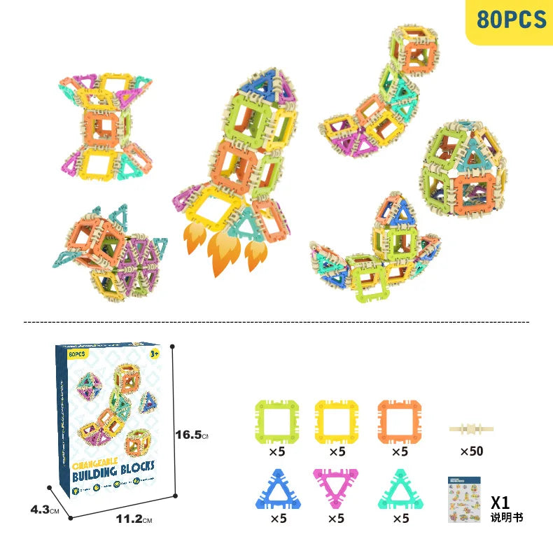 KTX-466899 Educational Jigsaw Puzzle Building Blocks for Kids - Creative Montessori Toy for Developing Intelligence