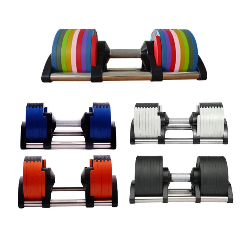 KTX-977107 Adjustable Dumbbells Set - 20kg, 32kg, 40kg - Multiple Colours, Cast Iron, Rust Resistant