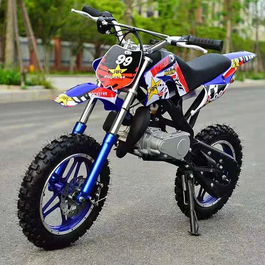 10-Inch 50cc 2-Stroke Dirt Bike for Kids - Fast Speed, Chain Drive, Disc Brakes