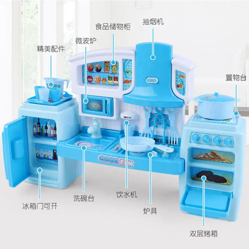 KTX-033235 Kids Kitchen Playset Tableware Simulated Cooking Toys for Girls Ages 5 and Up