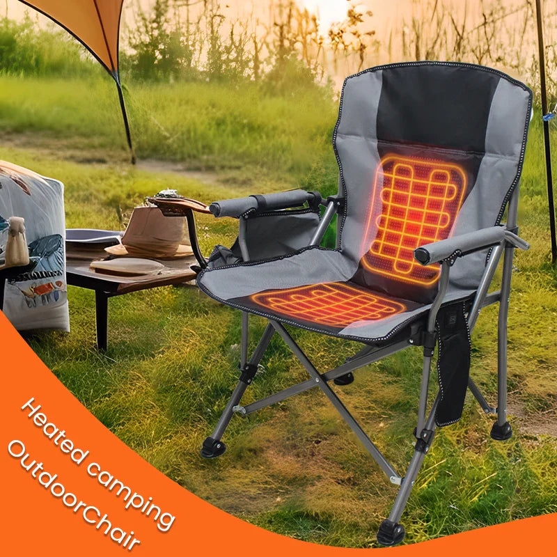 KTX-535315 Portable Heated Outdoor Folding Bean Bag Chair for Camping, Fishing, and Stadium Use