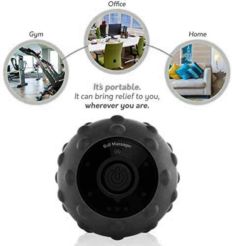 KTX-075411 Electric Vibration Massage Ball with 4 Speed Settings for Muscle Relief and Yoga Fitness