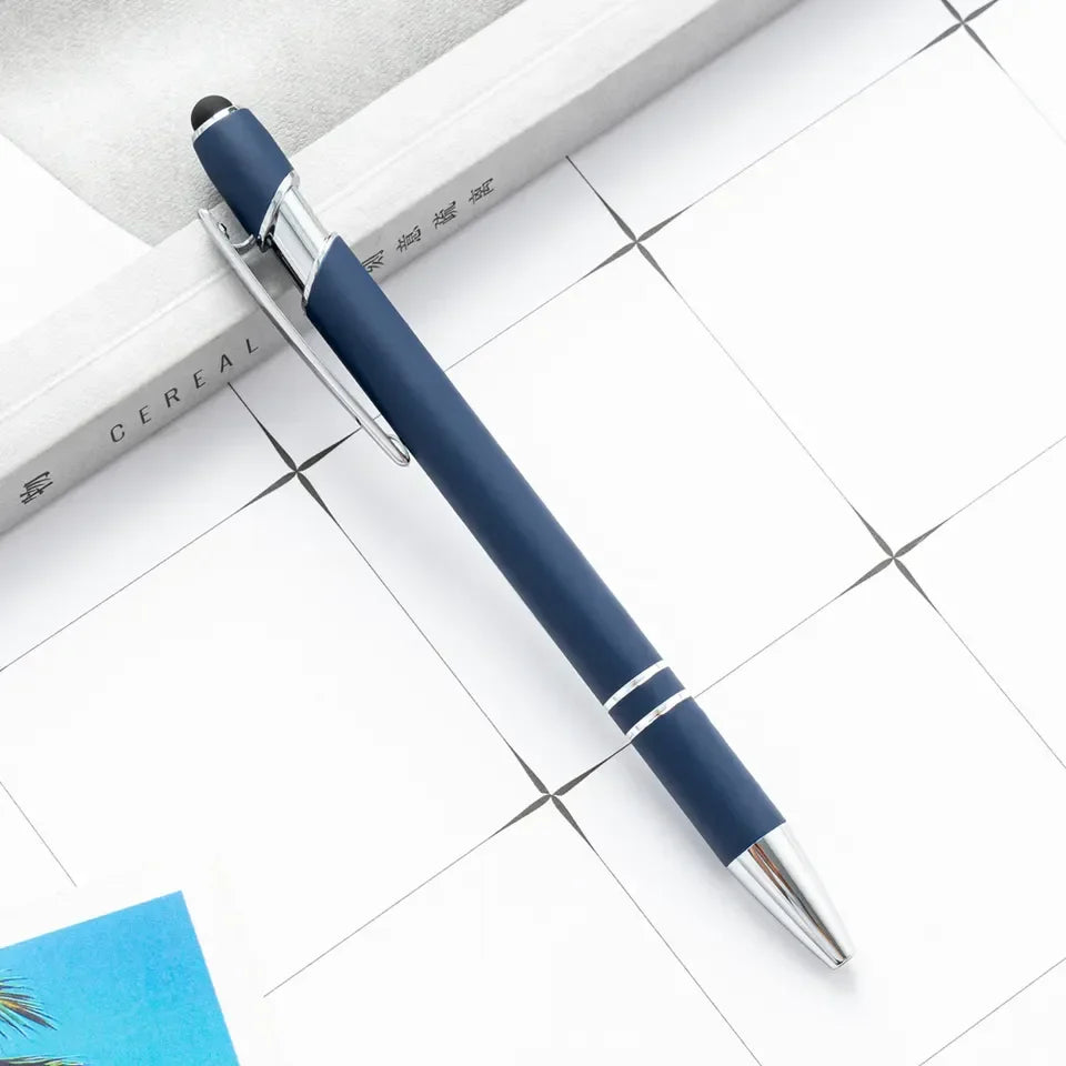 KTX-585299 Multifunctional Metal Ball Stylus Soft Touch Screen Pen 2 in 1 with Custom Logo Options