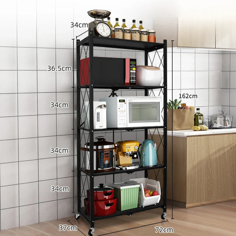 KTX-467347 Multifunctional Folding Kitchen and Bathroom Storage Rack Organizer