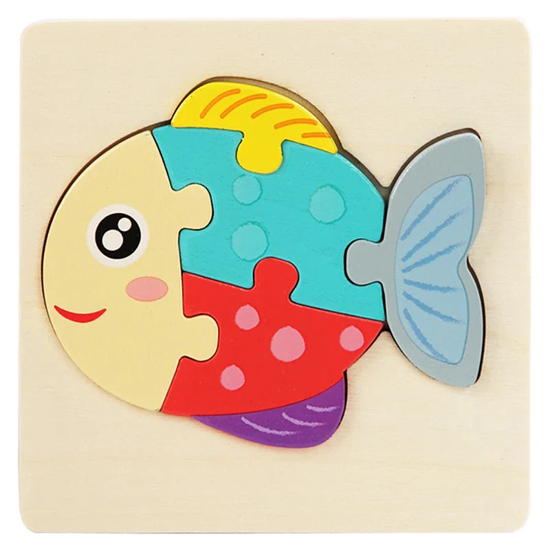 KTX-515475 3D Animal Snap Puzzle Jigsaw Board Toy for Children's Early Learning and Development