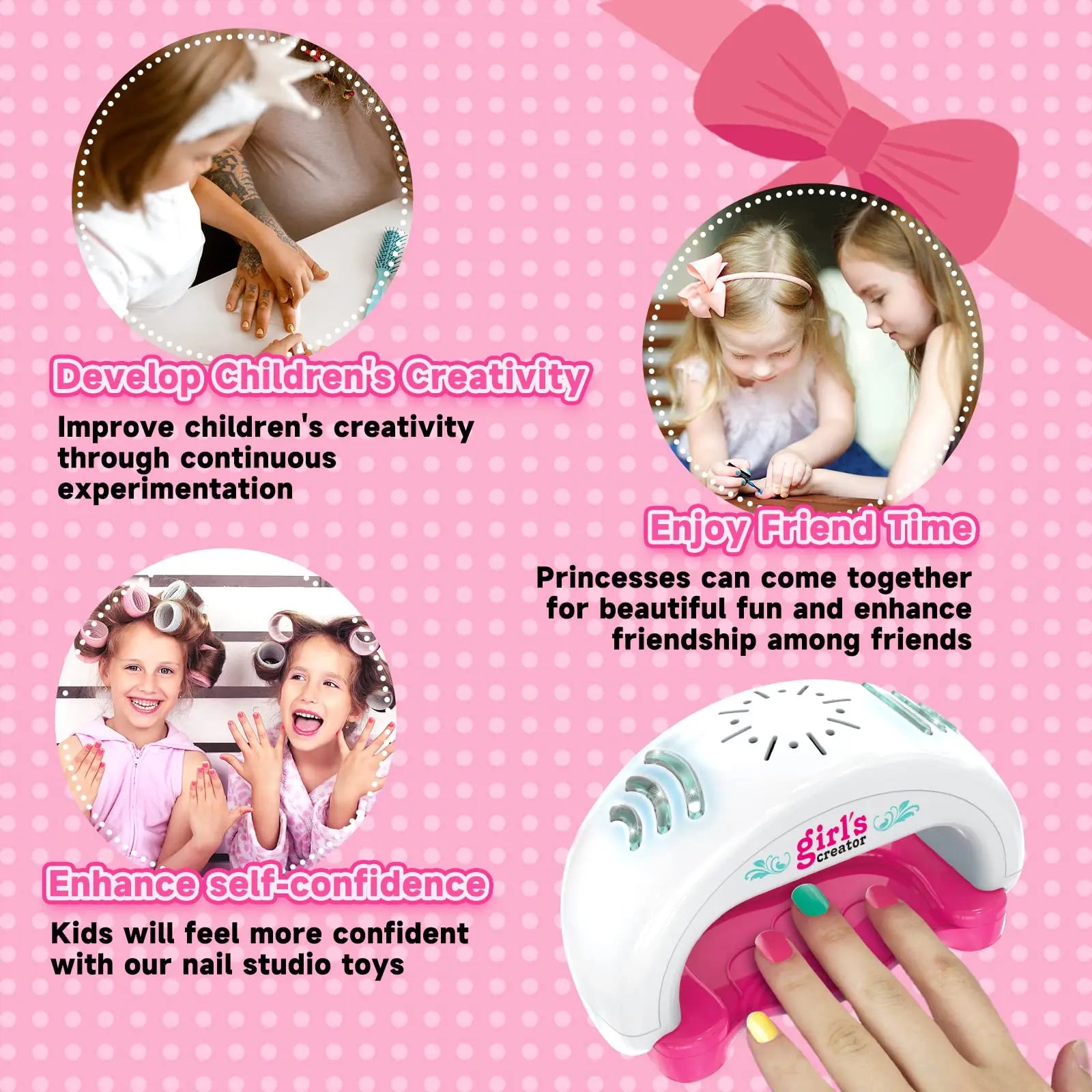 KTX-392531 Kids Nail Polishing Playset with Makeup Accessories for Ages 2-7